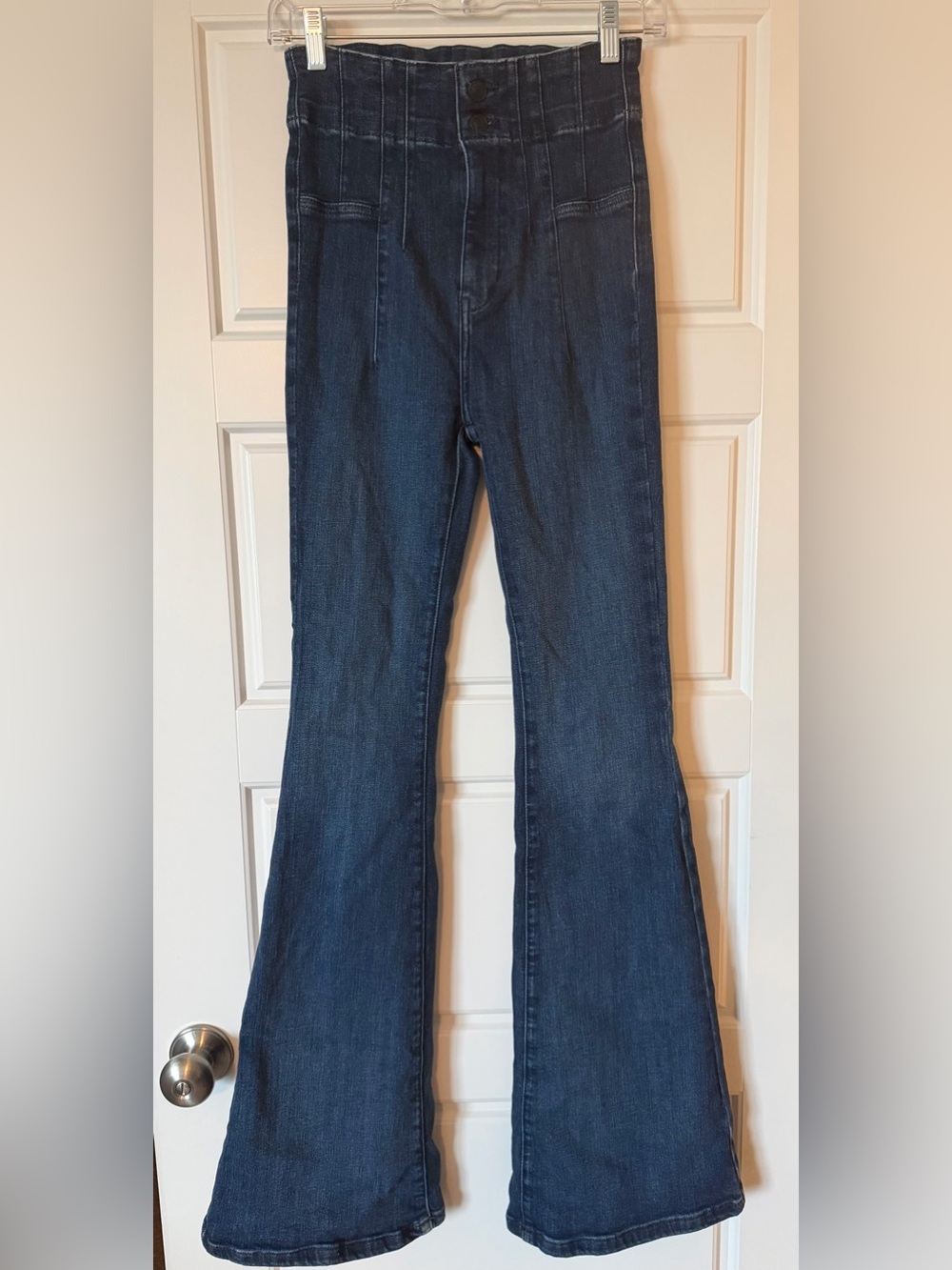 We The Free Jayde Dark Blue High-Rise Flare Jeans - Picture 3 of 14